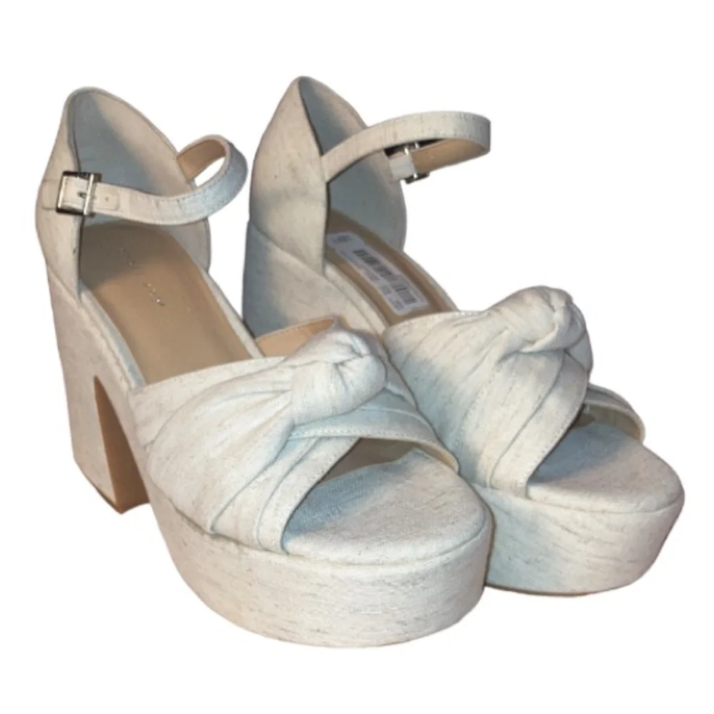 NWOT Copper Key Picnic Linen Knot Platform Sandals size 10